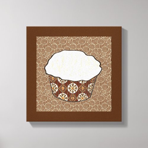Coconut Cupcake Japanese Swirl Background Canvas Print
