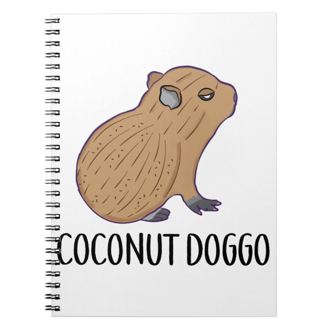 Coconut Doggo Capybara Cute Meme Kawaii Baby Notebook (Front)