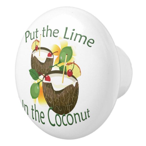 Coconut Drink Tiki Bar Door Knob