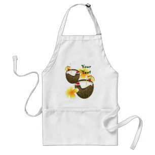 Coconut Drinks  Luau Tropical Party Apron