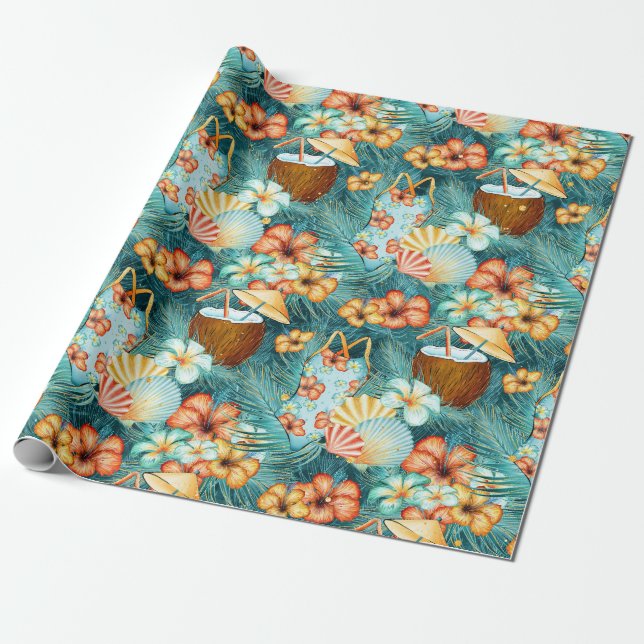 Coconut Drinks  Wrapping Paper (Unrolled)