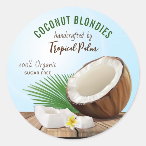 Coconut Fruit Classic Round Sticker