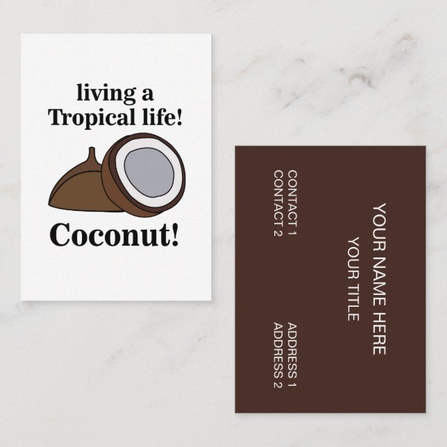Coconut Fruit Tropical Food Business Card (Front/Back)