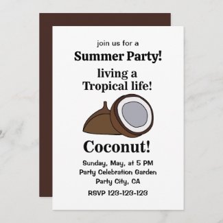 Coconut Fruit Tropical Summer Party