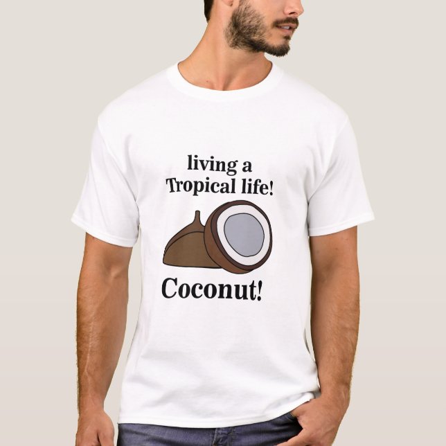 Coconut Fruit Tropical Summer T-Shirt (Front)