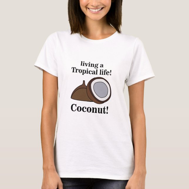 Coconut Fruit Tropical Summer T-Shirt (Front)
