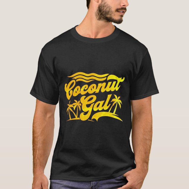 Coconut Gal – Tropical Palm Tree Summer Design T-Shirt (Front)