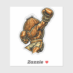 Coconut Heavyweight Boxer — Vintage Retro Fighter Sticker