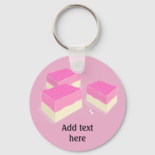 Coconut ice blocks on your custom color _ add name keychain