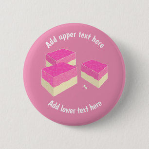 Coconut Ice Pink and White Sweets - Add a Slogan Button