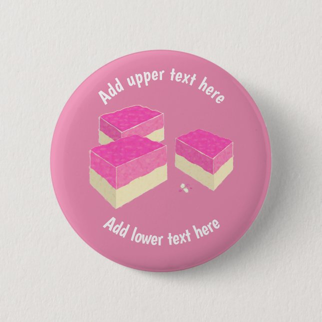 Coconut Ice Pink and White Sweets - Add a Slogan Button (Front)