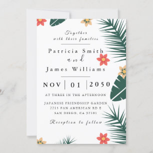 Coconut Leaf Wedding Invitation