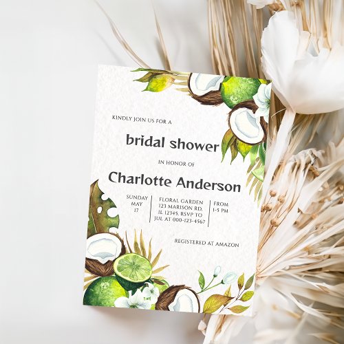 Coconut lime Bridal Shower Invitation