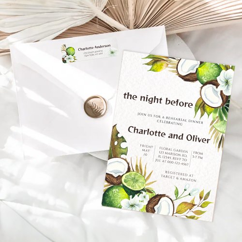 Coconut lime the night before rehearsal dinner invitation