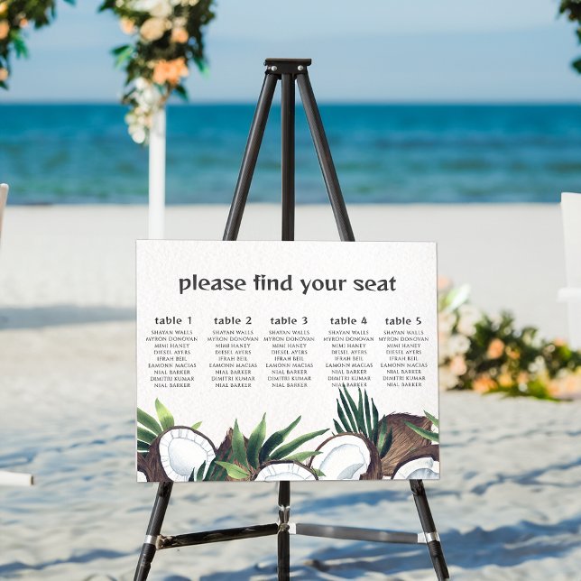 Coconut lime Wedding Seating Chart Foam Board (Creator Uploaded)
