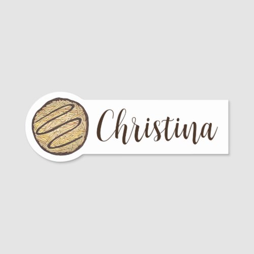 Coconut Macaroon Cookie Pastry Chef Jewish Bakery  Name Tag