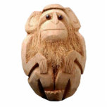 Coconut Monkey Keychain<br><div class="desc">Acrylic photo sculpture keychain with an image of a sitting monkey carved from a coconut. See matching acrylic photo sculpture pin,  magnet,  ornament and sculpture. See the entire Shipwrecked Keychain collection in the SPECIAL TOUCHES | Party Favors section.</div>