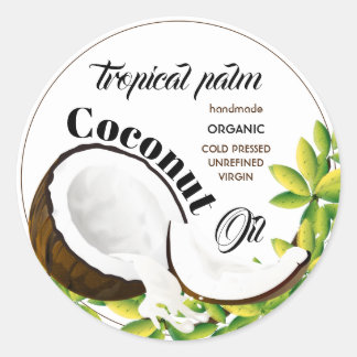 Coconut Oil Classic Round Sticker