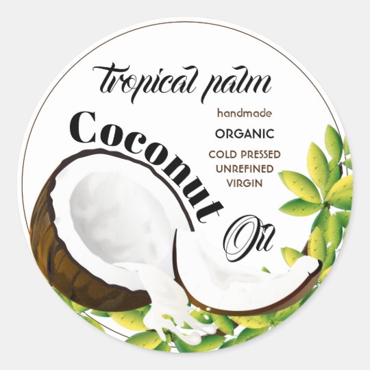 Coconut Oil Classic Round Sticker