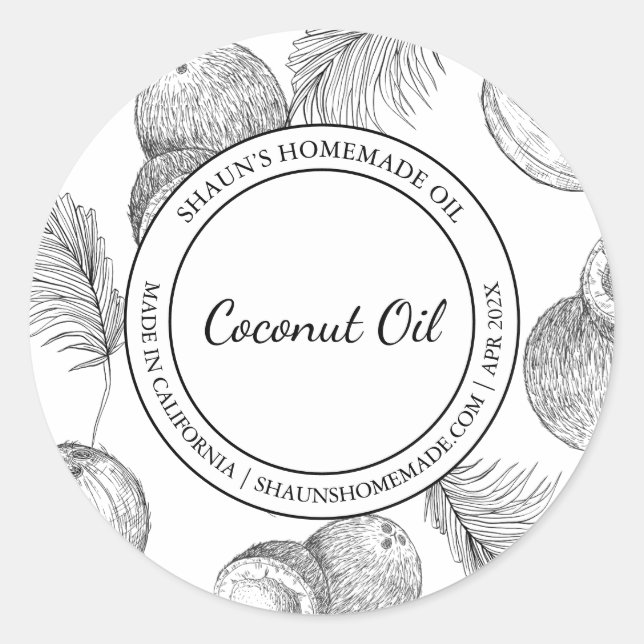 Coconut Oil Sketch Modern label (Front)