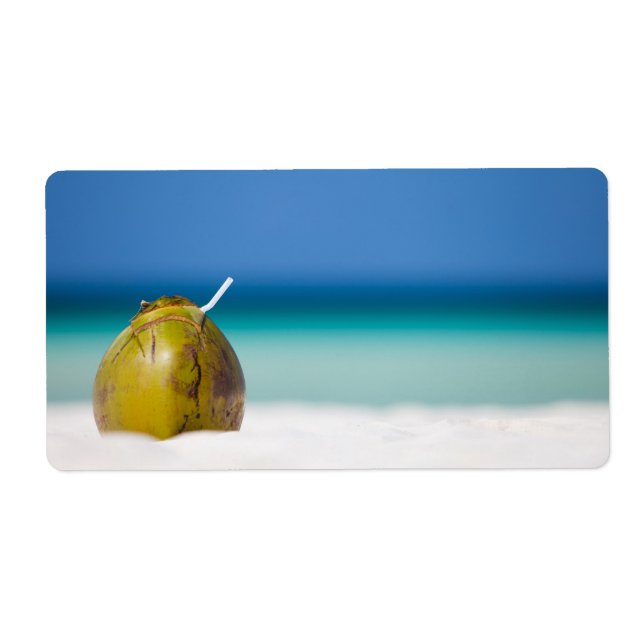 Coconut on the beach label (Front)