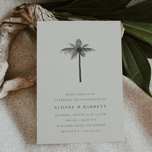 Coconut Palm Engagement Party Invitation