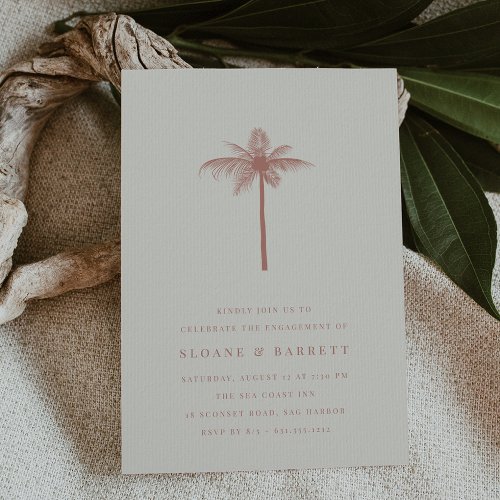 Coconut Palm Engagement Party Invitation