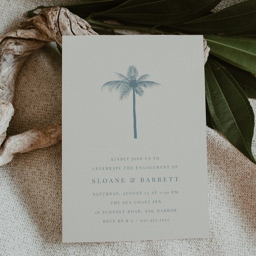 Coconut Palm Engagement Party Invitation