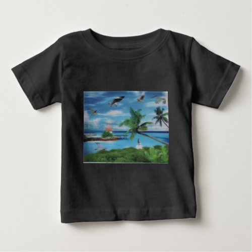 Coconut palm tree beachjpg baby T_Shirt