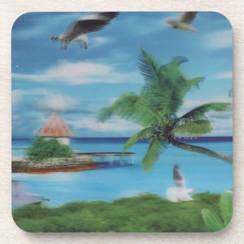 Coconut palm tree beachjpg coaster