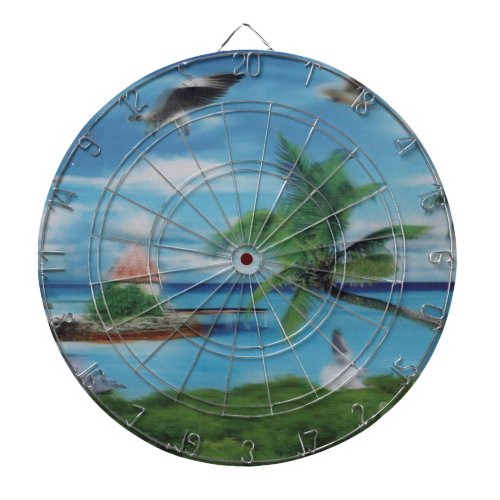 Coconut palm tree beachjpg dartboard with darts