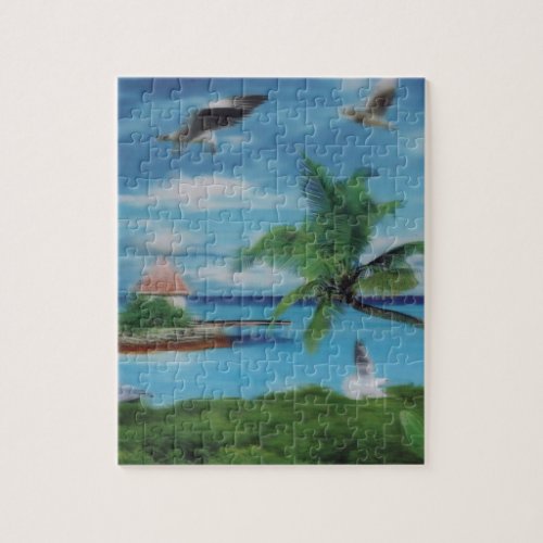 Coconut palm tree beachjpg jigsaw puzzle
