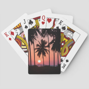 Coconut Palm Tree Landscape Poker Cards