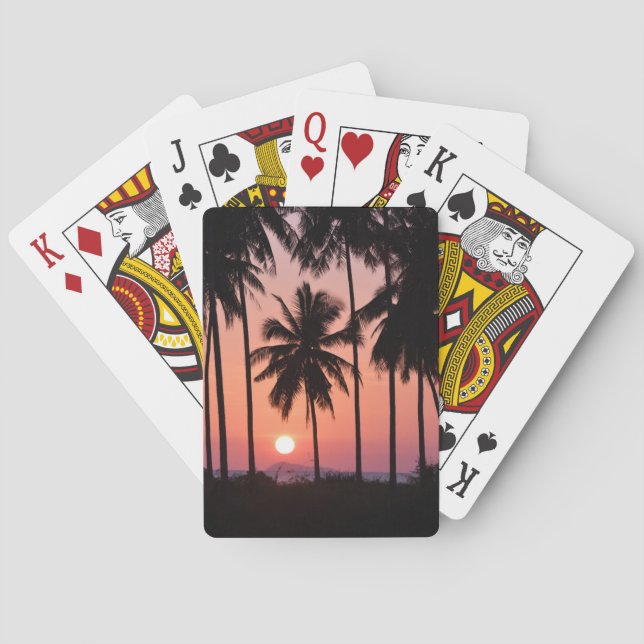 Coconut Palm Tree Landscape Poker Cards (Back)