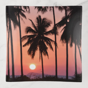 Coconut Palm Tree Landscape Trinket Tray