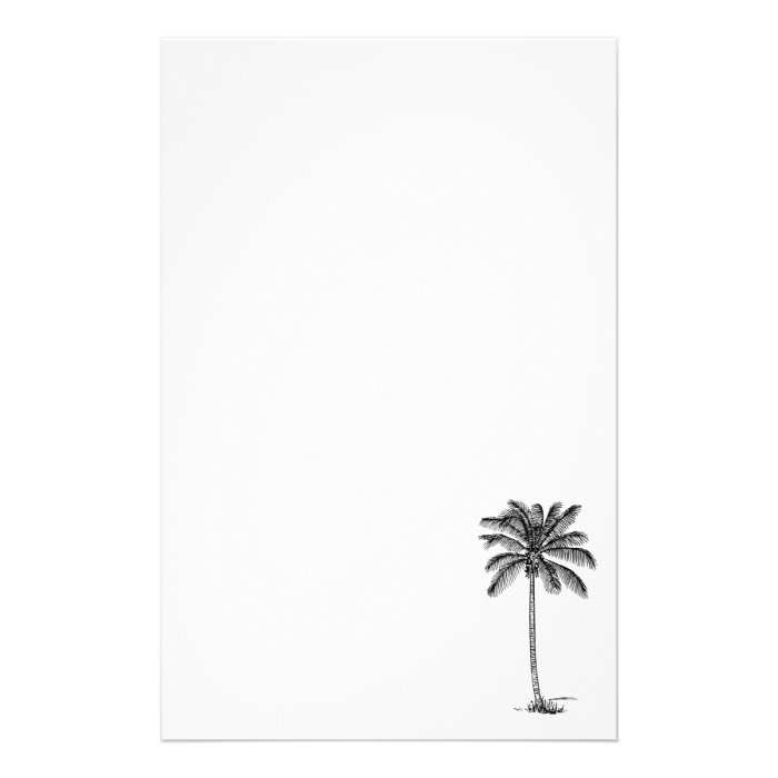 coconut palm tree line drawing stationery | Zazzle