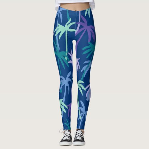 Coconut Palm Tree Pattern Textile Leggings