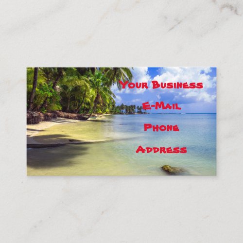 Coconut Palm Tree Tropical Island Business Card