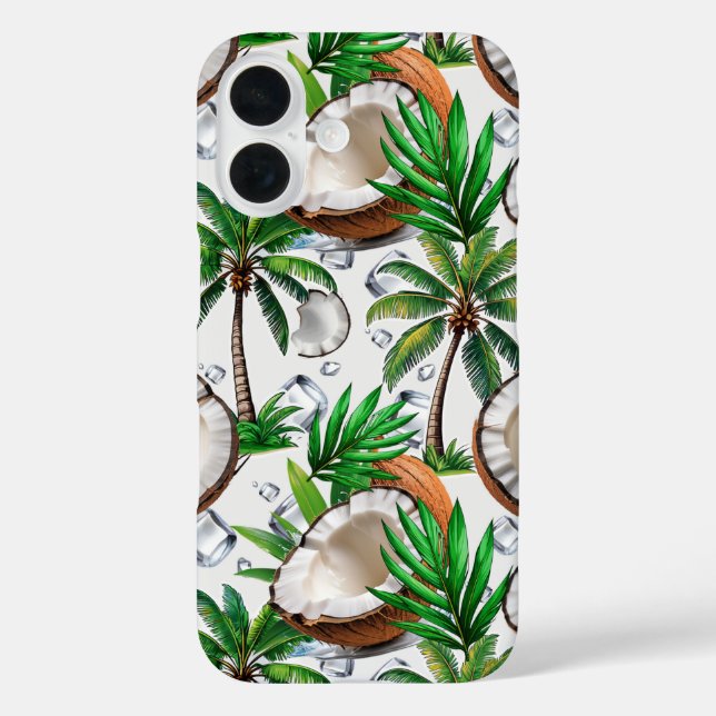 Coconut Palm Tree Tropical Pattern Design  Case-Mate iPhone Case (Back)