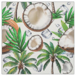 Coconut Palm Tree Tropical Pattern Design  Fabric