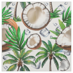 Coconut Palm Tree Tropical Pattern Design  Fabric