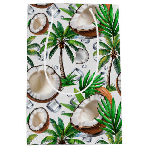 Coconut Palm Tree Tropical Pattern Design Medium Gift Bag
