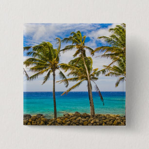 Coconut palm trees (Cocos nucifera) swaying in Button