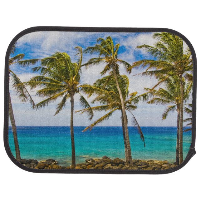 Coconut palm trees (Cocos nucifera) swaying in Car Mat (Rear)