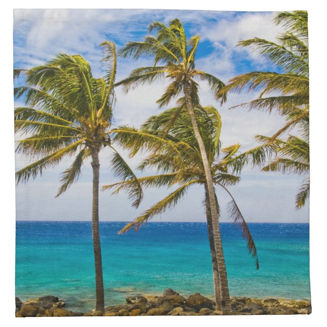 Coconut palm trees (Cocos nucifera) swaying in Cloth Napkin (Front)