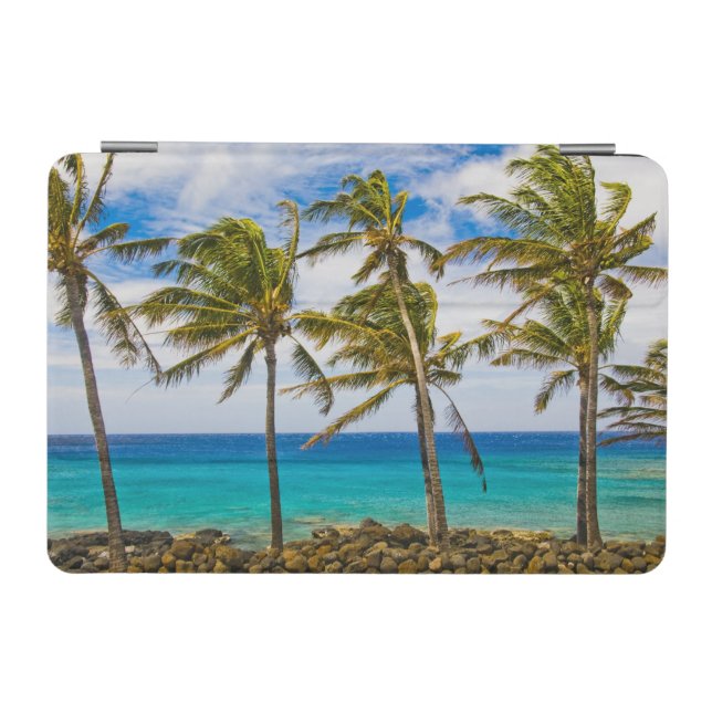 Coconut palm trees (Cocos nucifera) swaying in iPad Mini Cover (Horizontal)