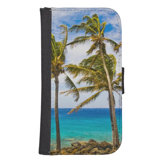 Coconut palm trees (Cocos nucifera) swaying in Samsung Galaxy Wallet Case (Front)