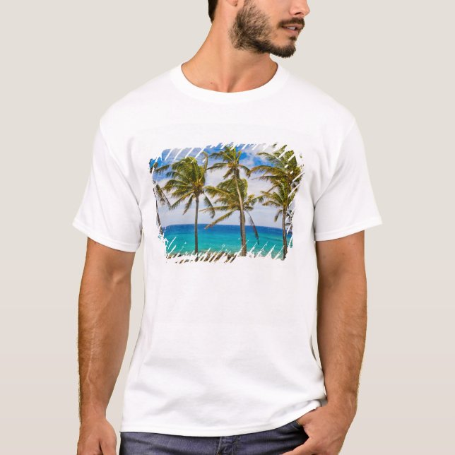 Coconut palm trees (Cocos nucifera) swaying in T-Shirt (Front)