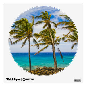 Coconut palm trees (Cocos nucifera) swaying in Wall Sticker