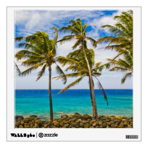 Coconut palm trees (Cocos nucifera) swaying in Wall Sticker